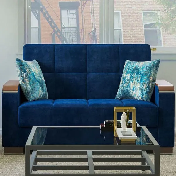 ottomanson Armada Luxe Collection True Blue Loveseat
