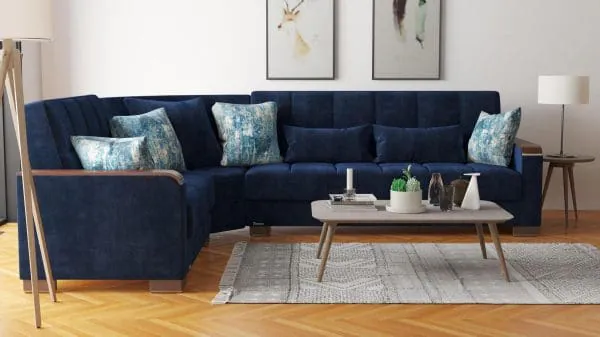 Ottomanson Armada Luxe Collection True Blue Sectional