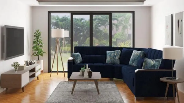 Ottomanson Armada Luxe Collection True Blue Sectional