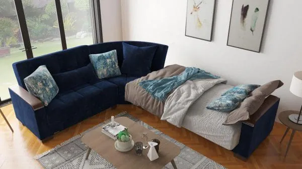 Ottomanson Armada Luxe Collection True Blue Sectional