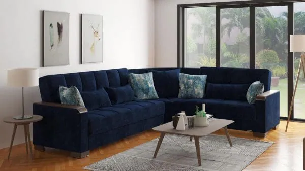 ottomanson Armada Luxe Collection True Blue Sectional