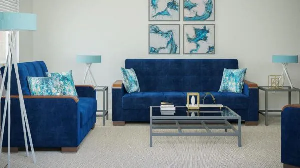 Ottomanson Armada Luxe Collection True Blue Sofabed