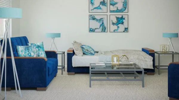 Ottomanson Armada Luxe Collection True Blue Sofabed