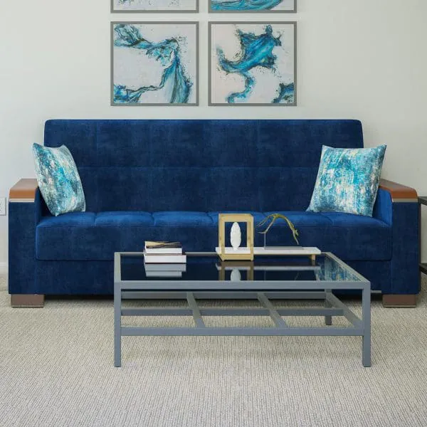 ottomanson Armada Luxe Collection True Blue Sofabed