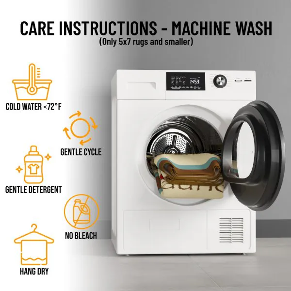 Ottomanson Laundry Collection Beige Laundry-Themed 20″ X 59″ Oval Runner Rug