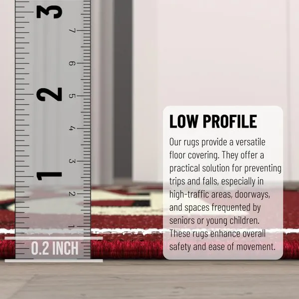 Ottomanson Laundry Collection Red Laundry-Themed 20″ X 59″ Runner Rug