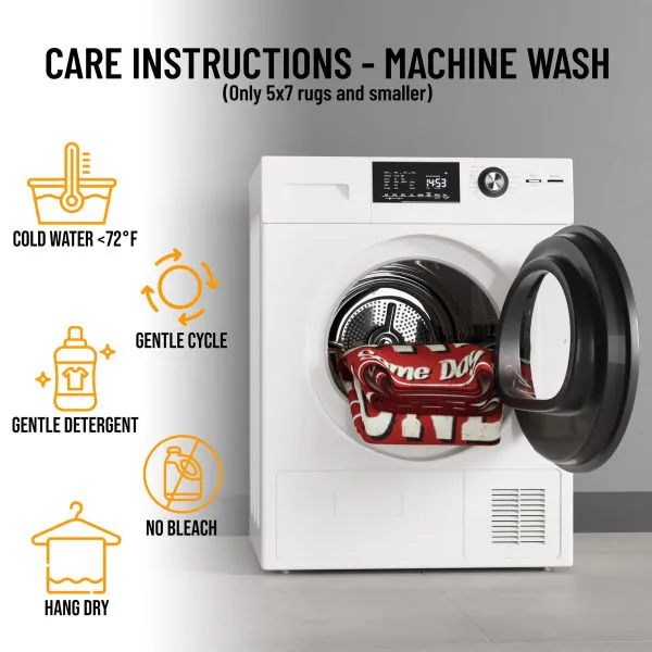 Ottomanson Laundry Collection Red Laundry-Themed 20″ X 59″ Runner Rug