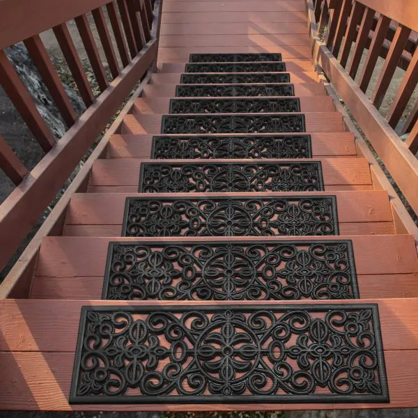 Ottomanson Ottomaanson Iron Wrought Design 10″ X 30″ Stair Treads