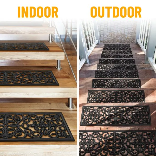 Ottomanson Ottomaanson Iron Wrought Design 10″ X 30″ Stair Treads