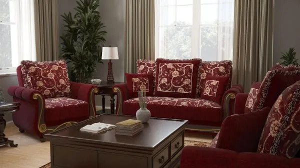 Ottomanson Americana Collection Burgundy Armchair