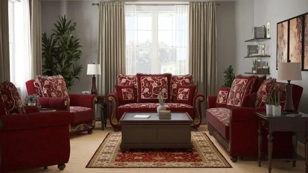 Ottomanson Americana Collection Burgundy Armchair