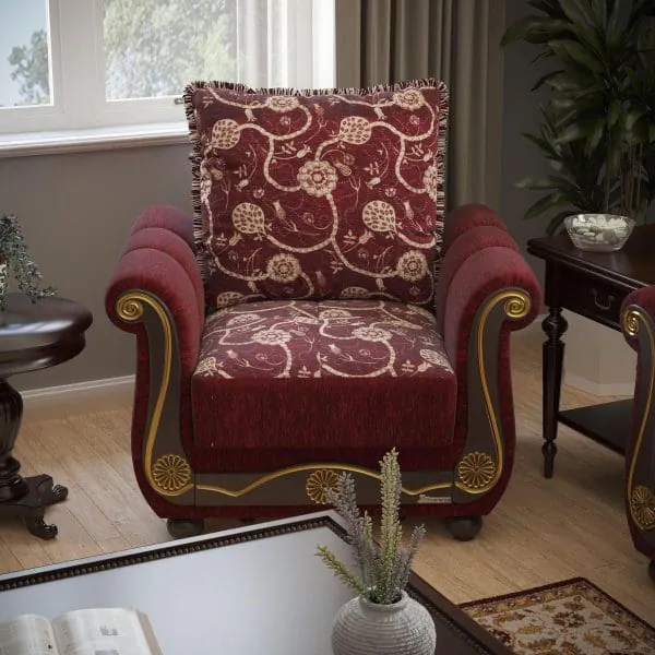 ottomanson Americana Collection Burgundy Armchair