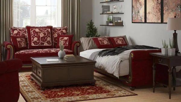 Ottomanson Americana Collection Burgundy Loveseat