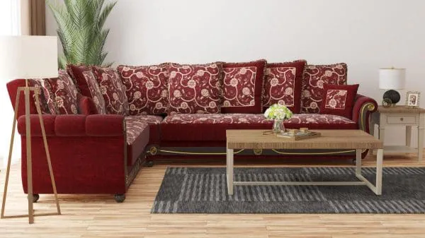 Ottomanson Americana Collection Burgundy Sectional