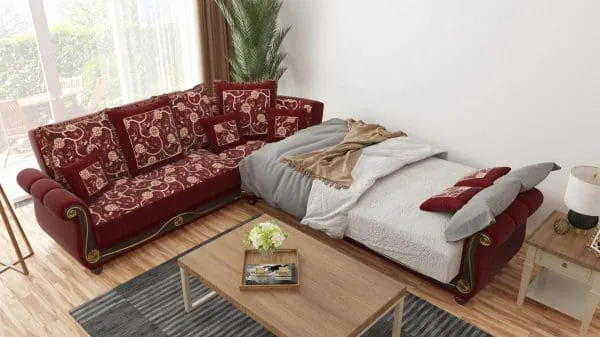 Ottomanson Americana Collection Burgundy Sectional