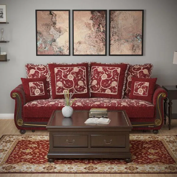 ottomanson Americana Collection Burgundy Sofabed