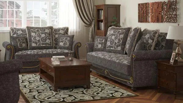 Ottomanson Americana Collection Silver Loveseat
