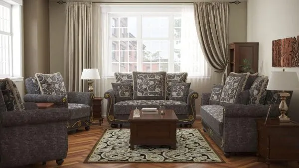 Ottomanson Americana Collection Silver Loveseat