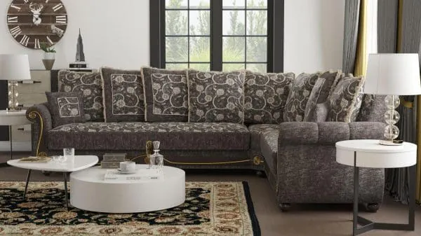 Ottomanson Americana Collection Silver Sectional