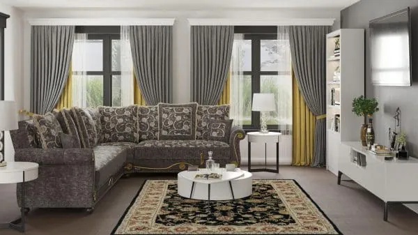 Ottomanson Americana Collection Silver Sectional