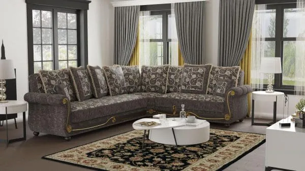 ottomanson Americana Collection Silver Sectional