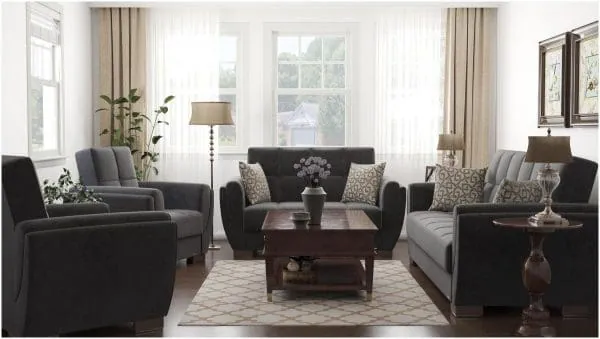 Ottomanson Armada Air Collection Black Loveseat