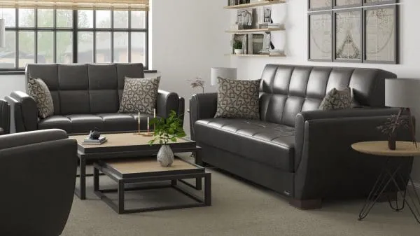 Ottomanson Armada Air Collection Black Loveseat