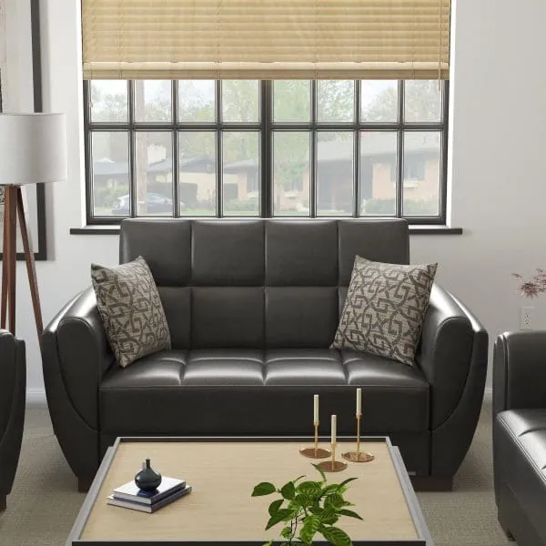 ottomanson Armada Air Collection Black Loveseat