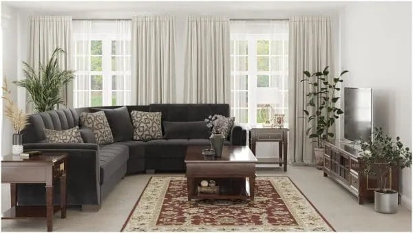 Ottomanson Armada Air Collection Black Sectional
