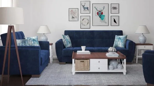 Ottomanson Armada Air Collection True Blue Sofabed