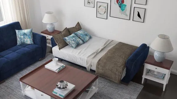 Ottomanson Armada Air Collection True Blue Sofabed