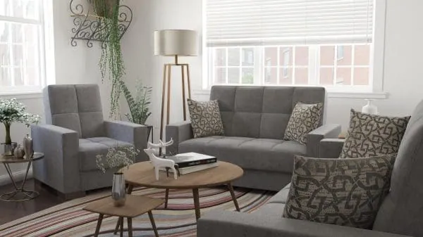 Ottomanson Armada Collection Pewter Gray Armchair