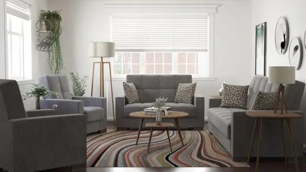 Ottomanson Armada Collection Pewter Gray Armchair