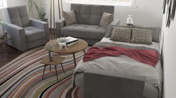 Ottomanson Armada Collection Pewter Gray Armchair