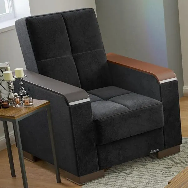 ottomanson Armada Luxe Collection Black Armchair