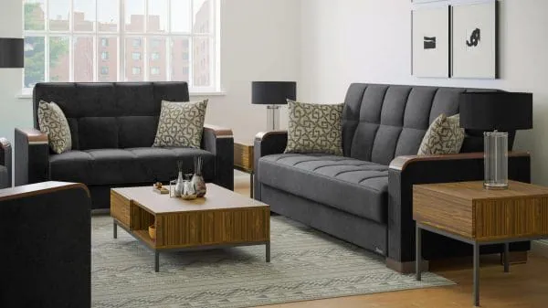 Ottomanson Armada Luxe Collection Black Loveseat