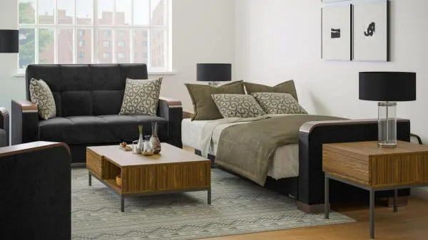 Ottomanson Armada Luxe Collection Black Loveseat