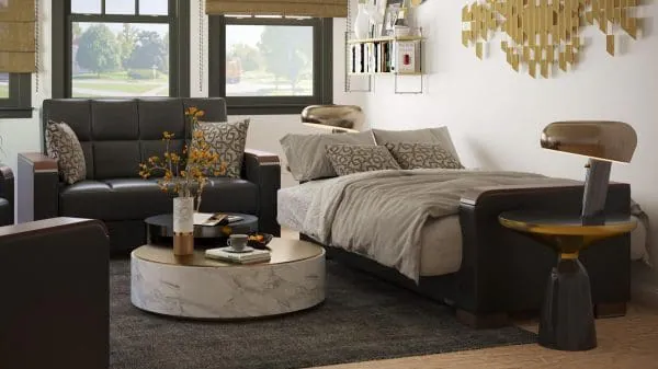 Ottomanson Armada Luxe Collection Black Loveseat