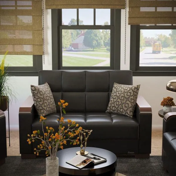 ottomanson Armada Luxe Collection Black Loveseat