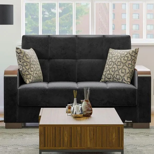 ottomanson Armada Luxe Collection Black Loveseat