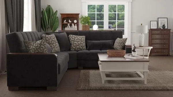 Ottomanson Armada Luxe Collection Black Sectional