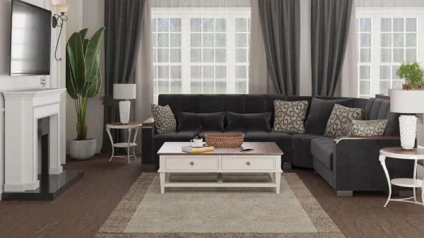 Ottomanson Armada Luxe Collection Black Sectional