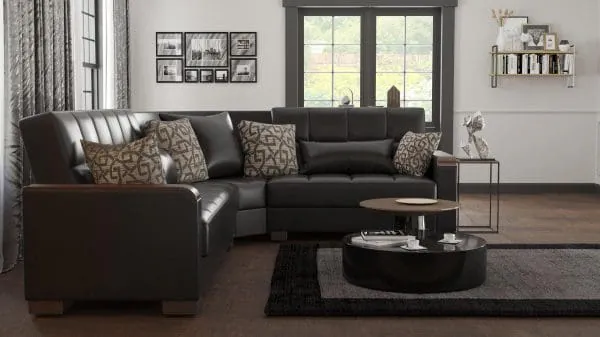 Ottomanson Armada Luxe Collection Black Sectional
