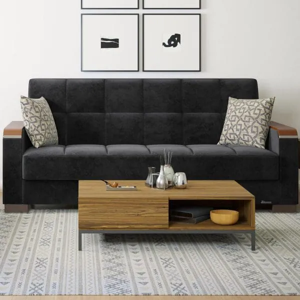 ottomanson Armada Luxe Collection Black Sofabed