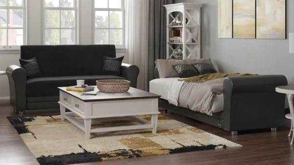 Ottomanson Avalon Collection Black Loveseat