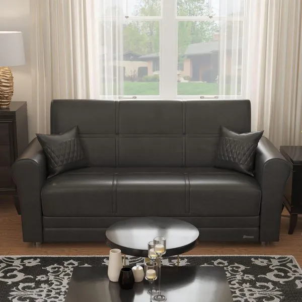 ottomanson Avalon Collection Black Loveseat