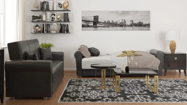 Ottomanson Avalon Collection Black Sofabed