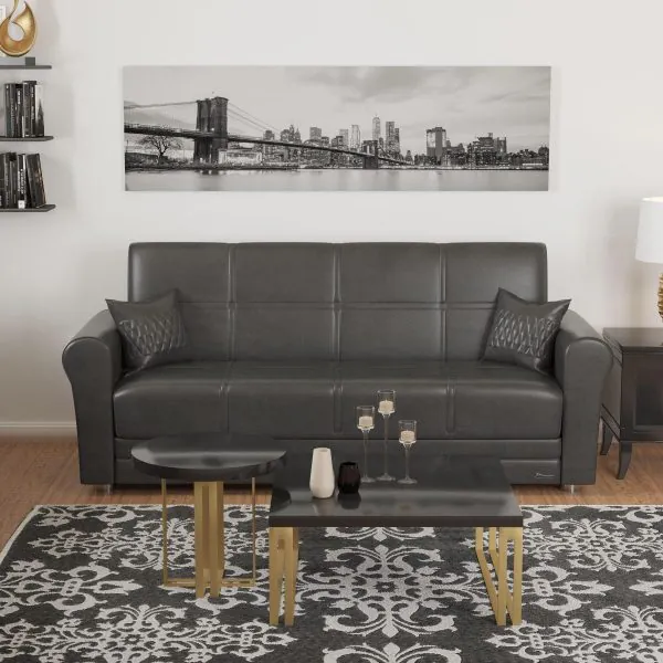 ottomanson Avalon Collection Black Sofabed