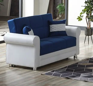Ottomanson Avalon Collection Blue/Ecru Loveseat