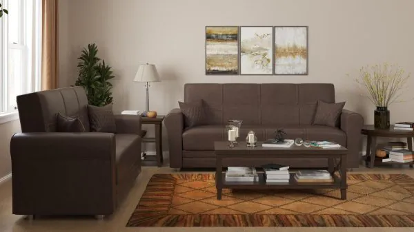 Ottomanson Avalon Collection Cocoa Brown Sofabed